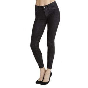 J Brand L8001 Black Suede Ankle Zip Super Skinny Pant Leggings Jean $975 Size 25